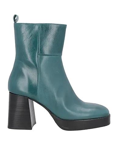 Deep jade Leather Ankle boot