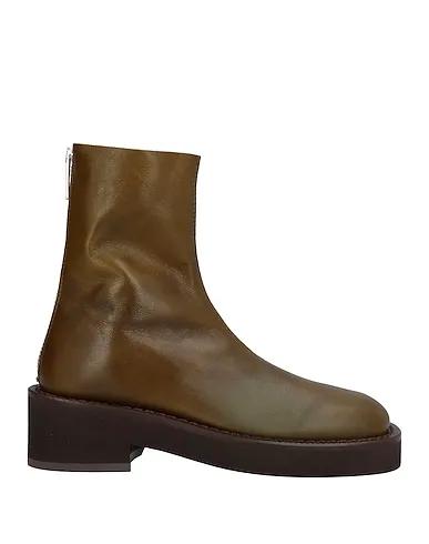 Deep jade Leather Ankle boot