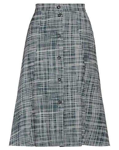 Deep jade Plain weave Midi skirt