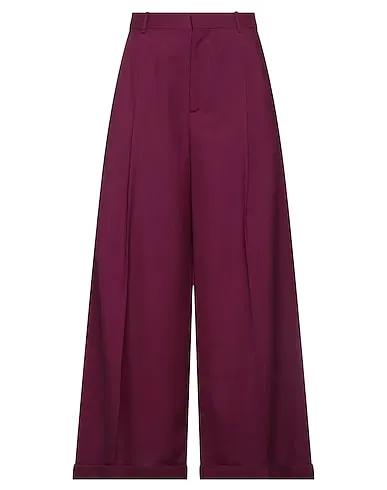 Deep purple Cool wool Casual pants