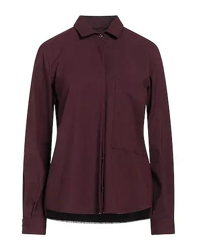 Deep purple Cotton twill Solid color shirts & blouses