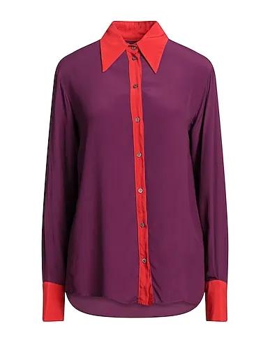 Deep purple Crêpe Patterned shirts & blouses