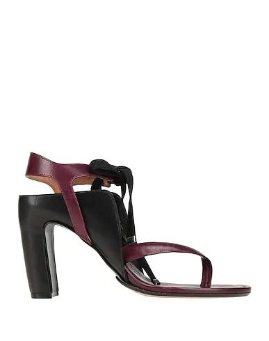 Deep purple Leather Flip flops