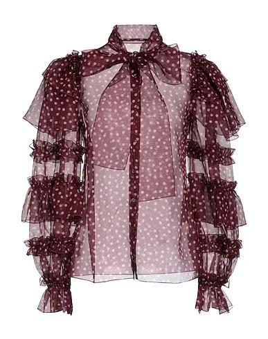 Deep purple Organza Patterned shirts & blouses
