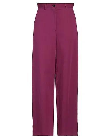 Deep purple Plain weave Casual pants