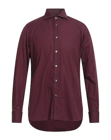 Deep purple Poplin Solid color shirt