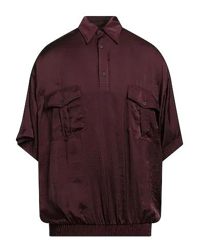 Deep purple Satin Polo shirt