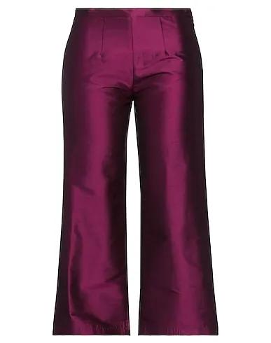 Deep purple Silk shantung Cropped pants & culottes