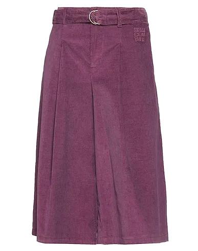 Deep purple Velvet Cropped pants & culottes