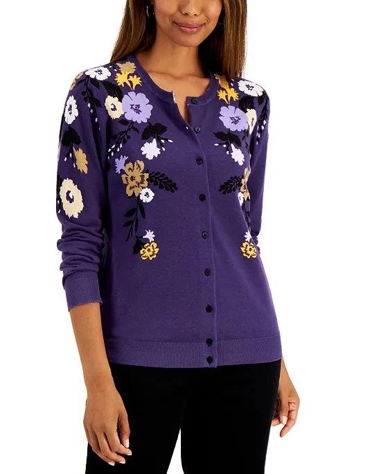Delia Floral Printed Cardigan, Created for Macy's