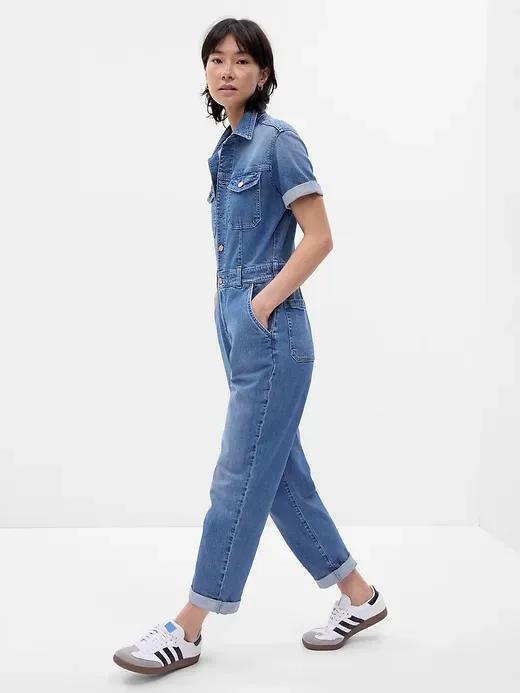 Denim Jumpsuit with Washwell