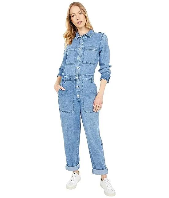 Denim Relaxed Coverall Jumpsuit in Glenroy Wash