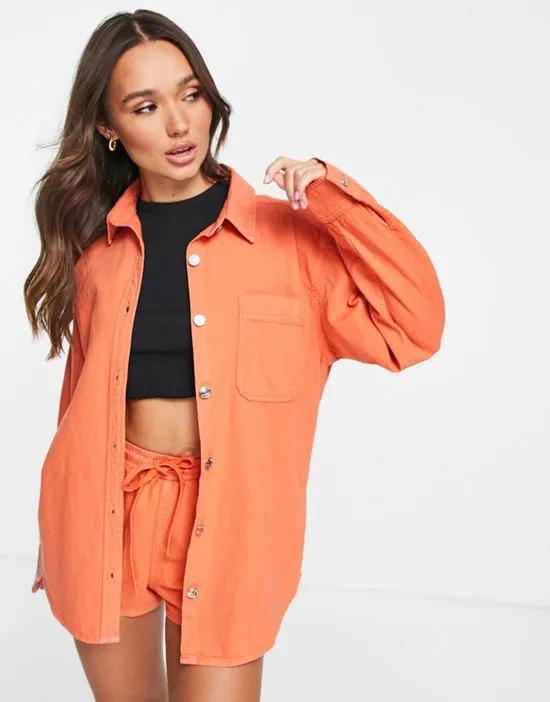 denim shirt in orange - part of a set