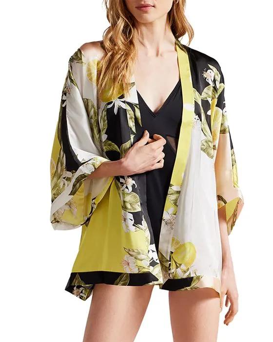 Denissy Floral Print Kimono
