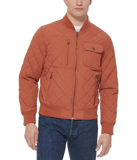 Diamond Quilted Bomber