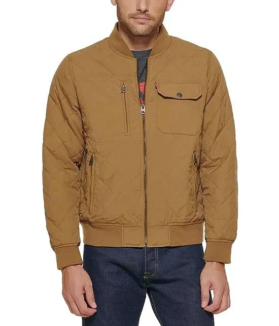 Diamond Quilted Bomber