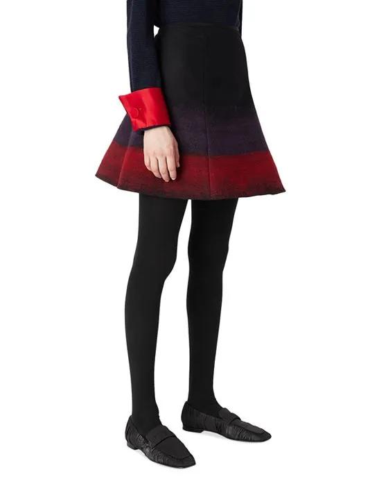 Dip Dyed Flared Mini Skirt