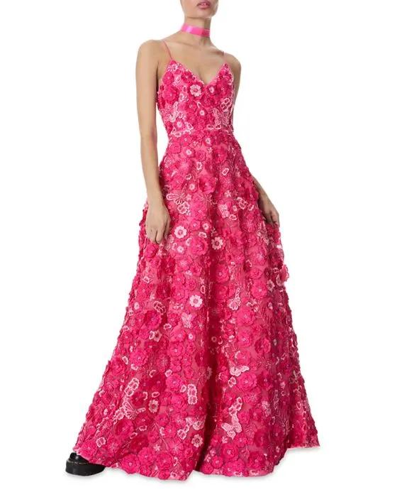 Domenica Floral Embroidered Ball Gown