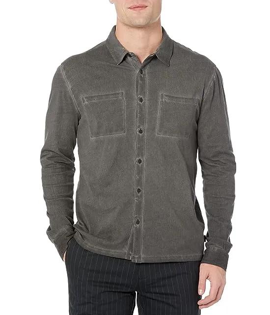 Dominick Long Sleeve Crinkle Jersey Shirt with Cold Dye K5873Y4