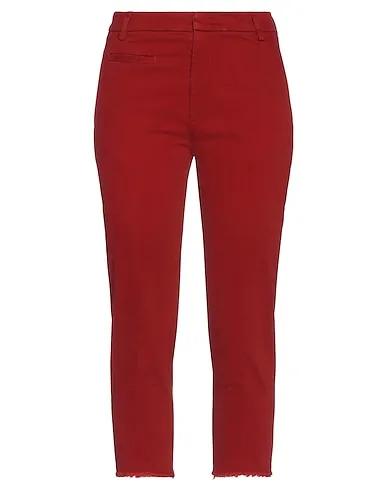 Brick red Gabardine Cropped pants & culottes