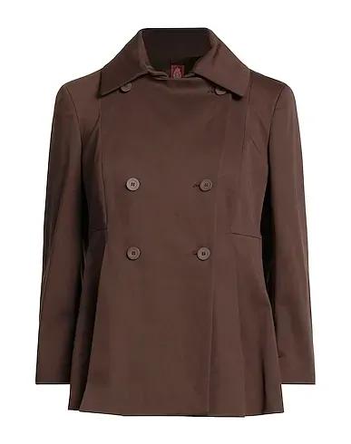 Dark brown Plain weave Double breasted pea coat