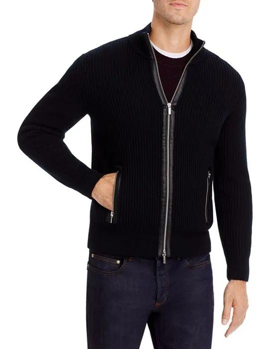 Double Zip Front Cardigan Merino Wool Sweater