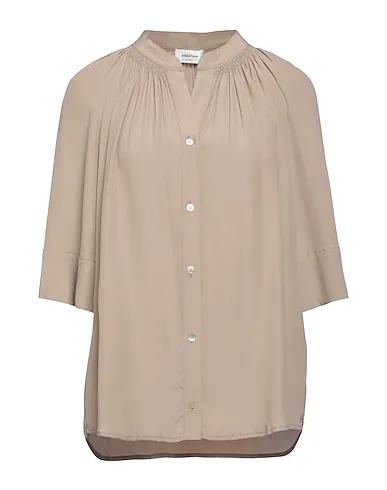Dove grey Crêpe Solid color shirts & blouses