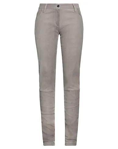 Dove grey Leather Casual pants
