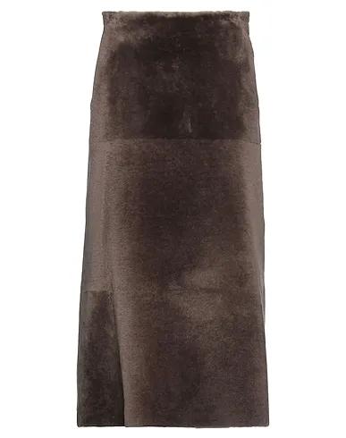 Dove grey Leather Maxi Skirts