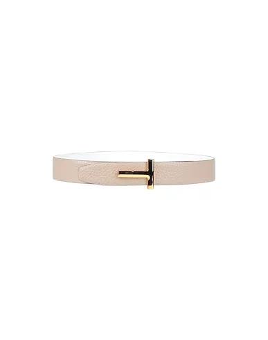 Dove grey Leather Regular belt
