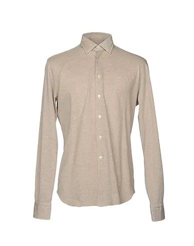 Dove grey Piqué Solid color shirt