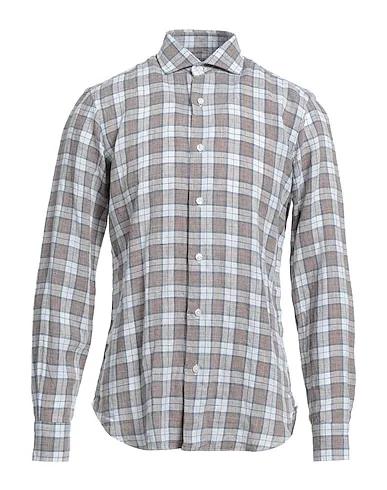 Dove grey Plain weave Linen shirt
