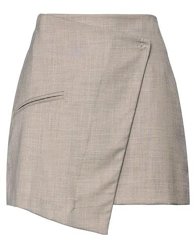 Dove grey Plain weave Mini skirt