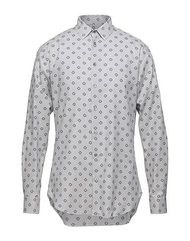 Dove grey Plain weave Patterned shirt