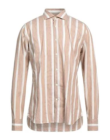 Dove grey Plain weave Striped shirt