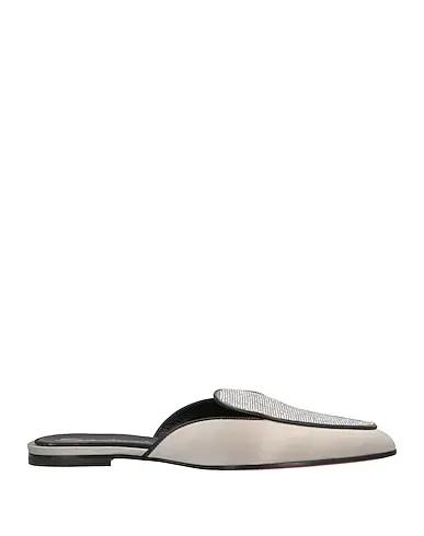 Dove grey Satin Mules and clogs