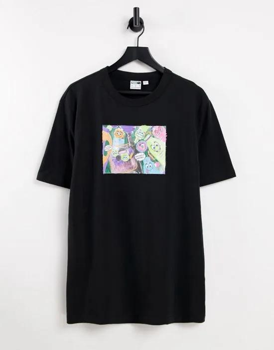 Downtown t-shirt with graphic print in black