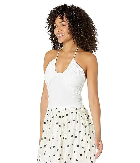 Draped Modal Jersey Gathered Bust Halter Top