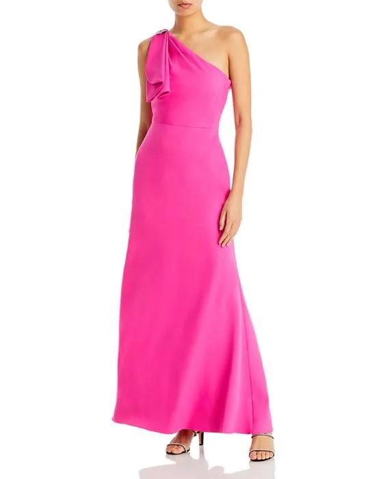 Draped One Shoulder Gown