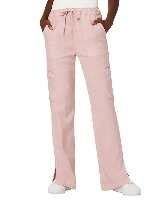 Drawstring Linen Cargo Pants  