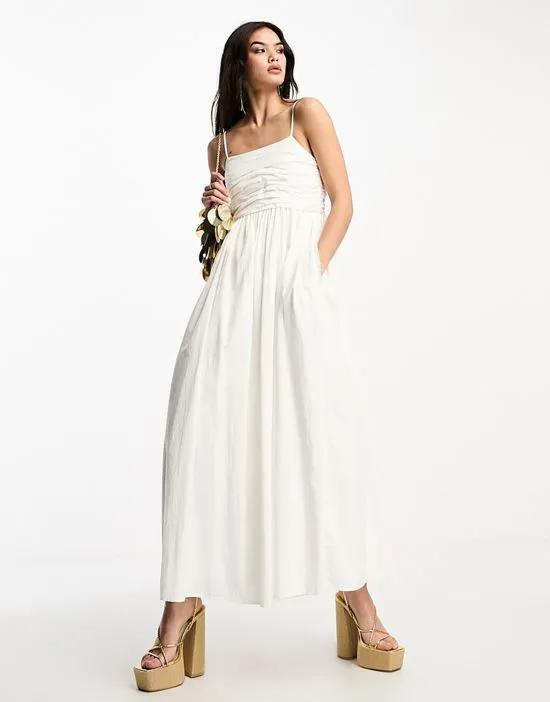 Dream Sister Jane Bridal beaded maxi cami dress with pockets in ivory