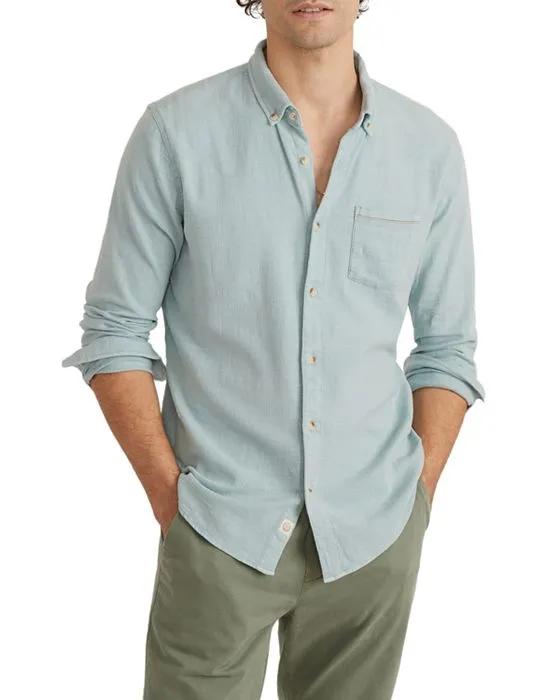 Dressy Cotton Stretch Selvage Solid Button Down Shirt