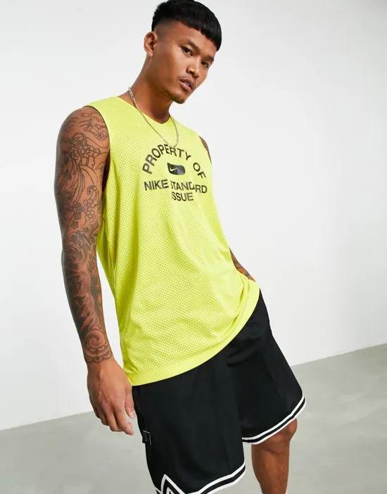 Dri-FIT Standard Issue reversible mesh tank top in yellow