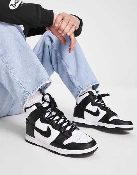 Dunk High Retro sneakers in white and black