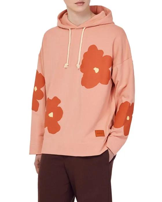 E23Flower Cotton Fleece Printed Hoodie 
