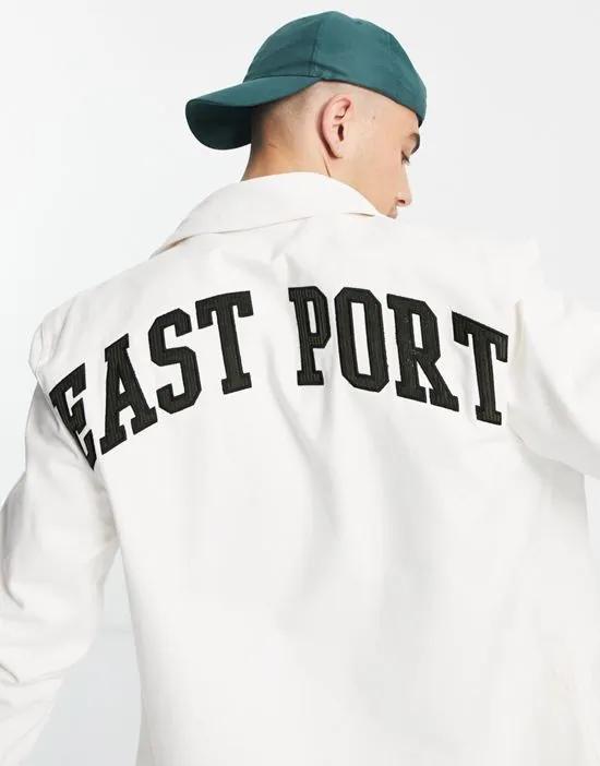 east port regular fit overshirt in ecru