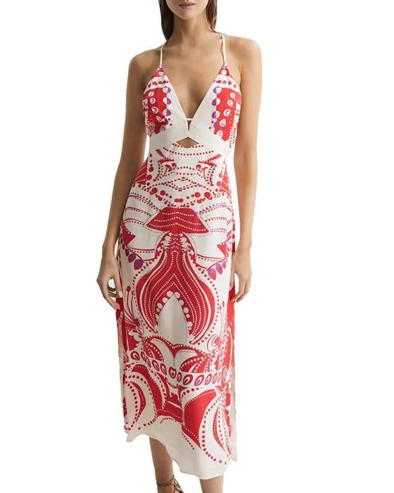 Ebony Printed Midi Dress