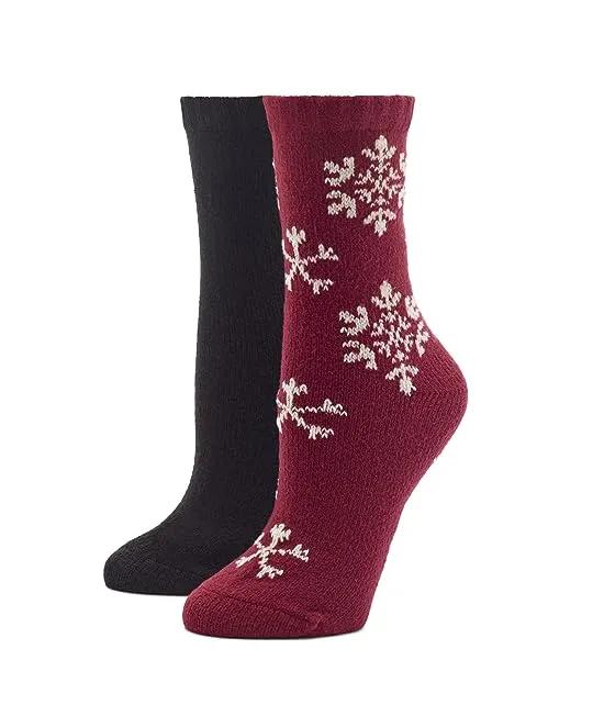 Ecosoft Snow Flake Boot Socks 2-Pair Pack