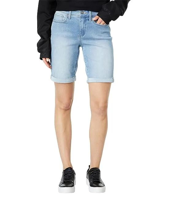 Ella Shorts with Cuff and Embroidery in Northstar