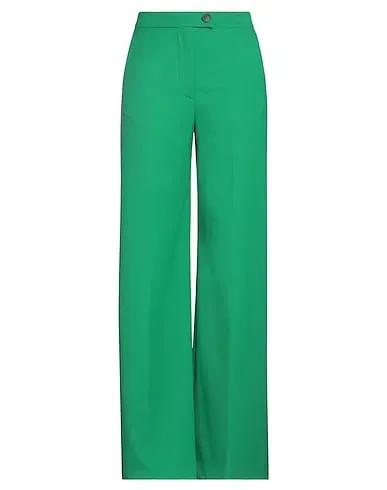 Emerald green Cotton twill Casual pants